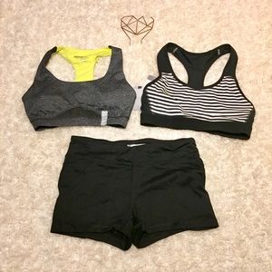 2 Never Worn Sports Bras & Gym Shorts